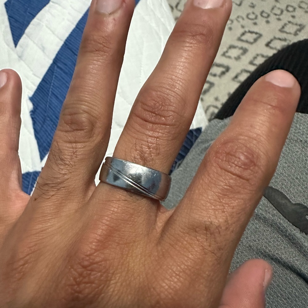 Silver tone ring size 8